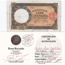 50 LIRE LUPA CAPITOLINA 17 OTTOBRE 1936   MB/BB